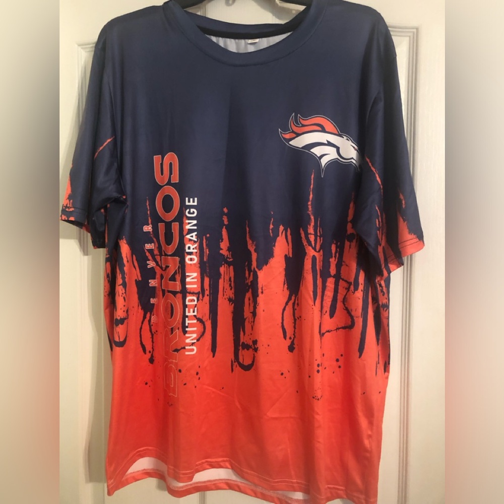 Denver Broncos Navy and Orange Men's Shirt XL Brand New